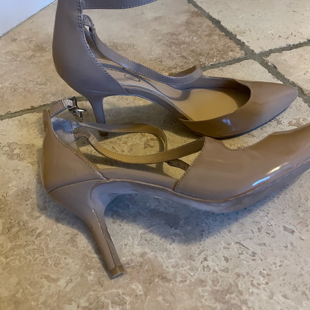 2 inch nude heels with straps
